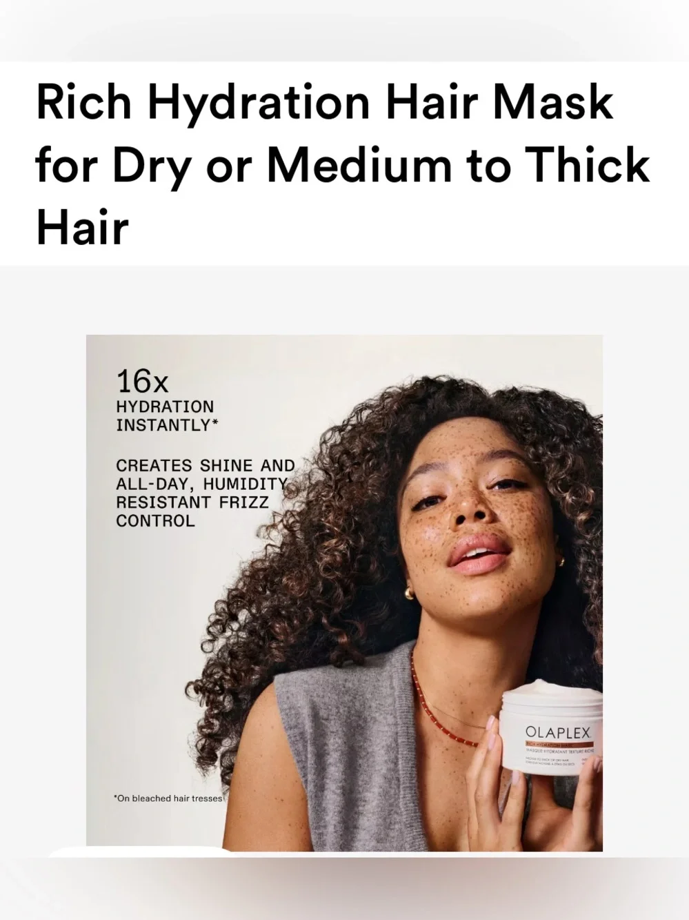 Olaplex Rich Hydration Mask - med to thick or dry hair travel NWT